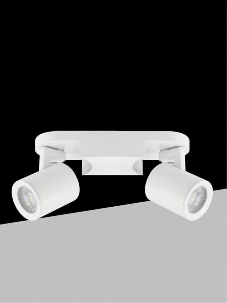 FARETTO ORIENTABILE LAMPADA DA SOFFITTO SUPPORTO 2 PORTAFARETTO GU10 BIANCO TH88