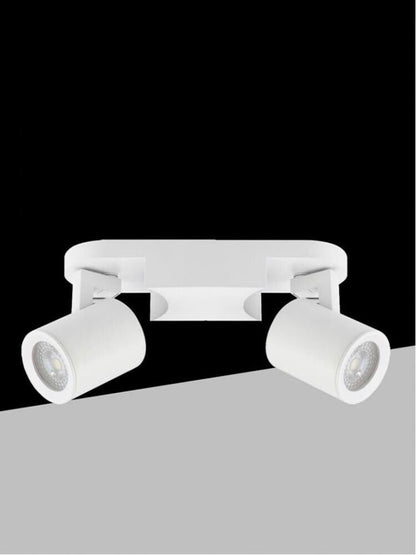 FARETTO ORIENTABILE LAMPADA DA SOFFITTO SUPPORTO 2 PORTAFARETTO GU10 BIANCO TH88