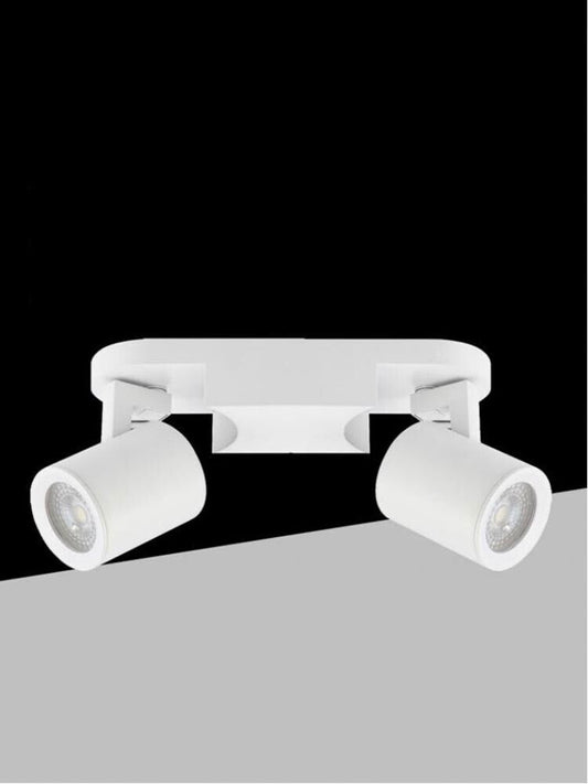 FARETTO ORIENTABILE LAMPADA DA SOFFITTO SUPPORTO 2 PORTAFARETTO GU10 BIANCO TH88