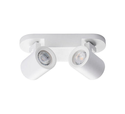 FARETTO ORIENTABILE LAMPADA DA SOFFITTO SUPPORTO 2 PORTAFARETTO GU10 BIANCO TH88