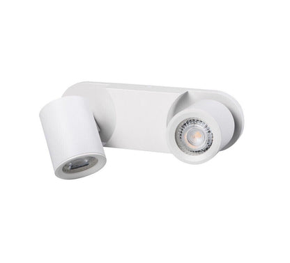 FARETTO ORIENTABILE LAMPADA DA SOFFITTO SUPPORTO 2 PORTAFARETTO GU10 BIANCO TH88