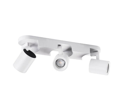 FARETTO ORIENTABILE STAFFA DA SOFFITTO LAMPADA 3 PORTAFARETTO GU10 BIANCO