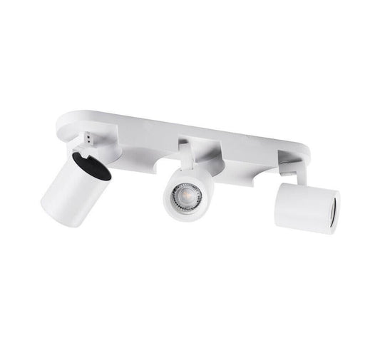 FARETTO ORIENTABILE STAFFA DA SOFFITTO LAMPADA 3 PORTAFARETTO GU10 BIANCO