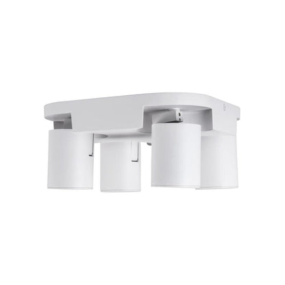 PLAFONIERA DA SOFFITTO LAMPADA TONDA 4 PORTA FARETTO ORIENTABILE GU10 BIANCO