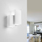 APPLIQUE DA PARETE IN GESSO VERNICIABILE LAMPADA RETTANGOLARE DOPPIA LUCE G9