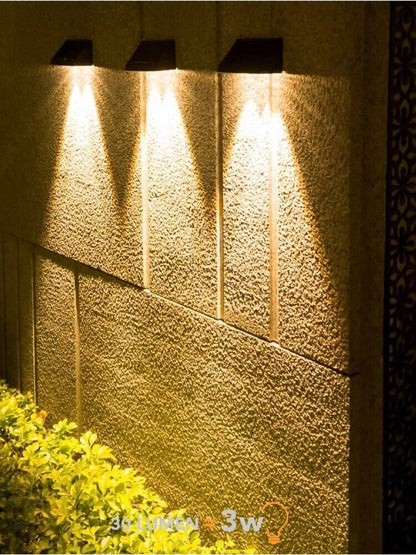 APPLIQUE LED LUCE CALDA 3 WATT PANNELLO SOLARE 5V LAMPADA DA PARETE ESTERNO IP65