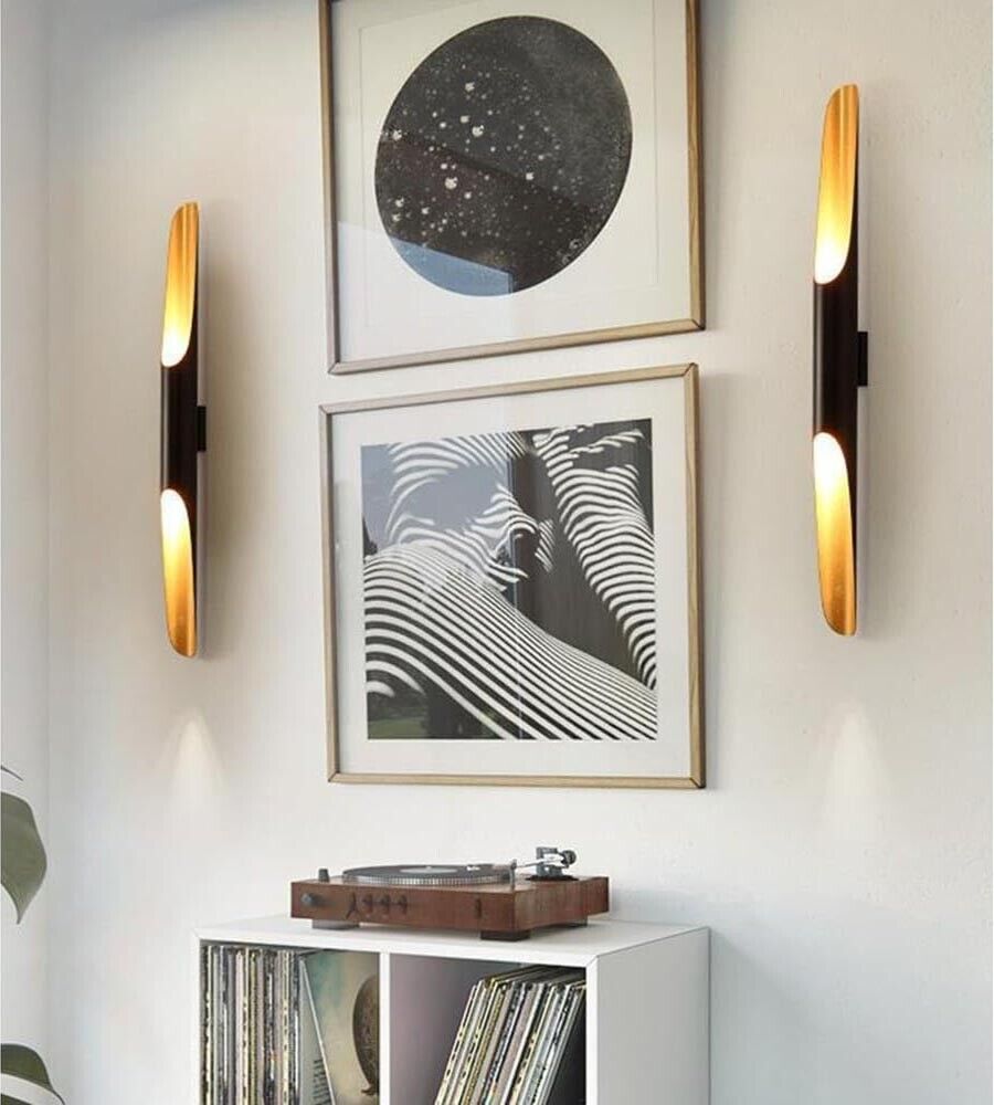 APPLIQUE DA PARETE LAMPADA STILE MODERNO 2 ATTACCO PER LAMPADINA G9 NERO