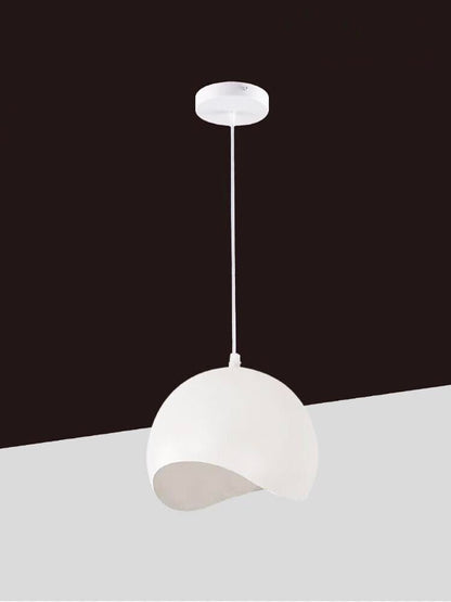 LAMPADARIO A SOSPENSIONE FORMA GUSCIO D'UOVO PORTALAMPADA E27 METALLO BIANCO