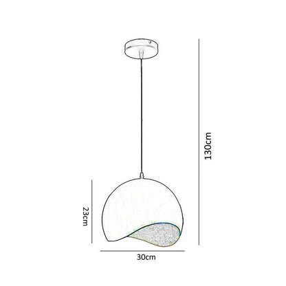 LAMPADARIO A SOSPENSIONE FORMA GUSCIO D'UOVO PORTALAMPADA E27 METALLO NERO