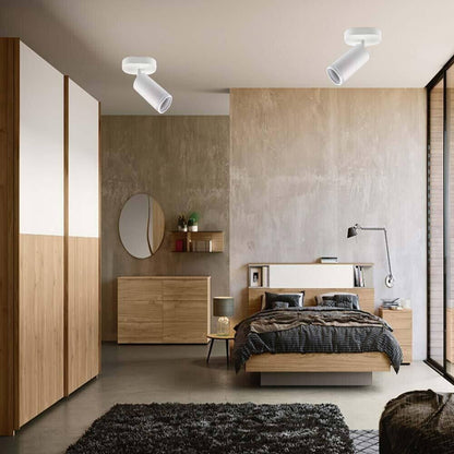 FARETTO ORIENTABILE DA SOFFITTO PARETE APPLIQUE PORTAFARETTO ATTACCO GU10 BIANCO
