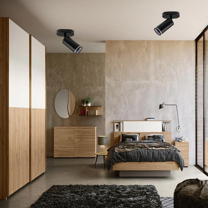 FARETTO ORIENTABILE DA SOFFITTO PARETE APPLIQUE PORTAFARETTO ATTACCO GU10 NERO
