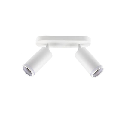 FARETTO ORIENTABILE DA SOFFITTO SUPPORTO 2 DIFFUSORI PORTAFARETTO GU10 BIANCO
