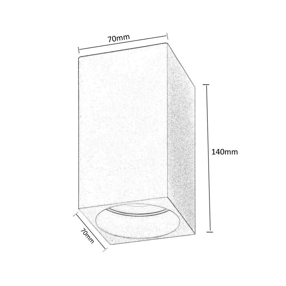 PORTAFARETTO IN GESSO A SOFFITTO GU10 PORTA FARETTO QUADRATO BIANCO VERNICIABILE