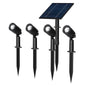 4 FARETTI LED LUCE CALDA FARETTO CON PANNELLO SOLARE PICCHETTO DA GIARDINO IP65