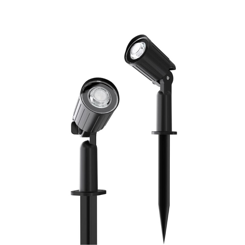 4 FARETTI LED LUCE CALDA FARETTO CON PANNELLO SOLARE PICCHETTO DA GIARDINO IP65