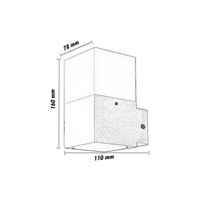 APPLIQUE CUBO LAMPADA DA PARETE MURO ESTERNO PORTALAMPADA E27 IP44 BIANCO