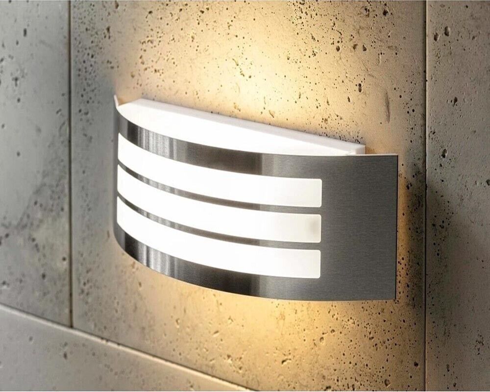 APPLIQUE DA PARETE MURO IN ACCIAIO PER ESTERNO PORTALAMPADA E27 IP44
