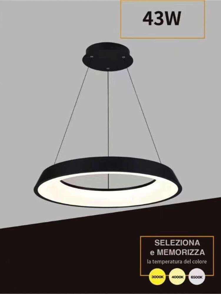 LAMPADARIO LED A SOSPENSIONE REGOLABILE 3 COLORI LUCE BIANCA CALDA NATURALE 43 W