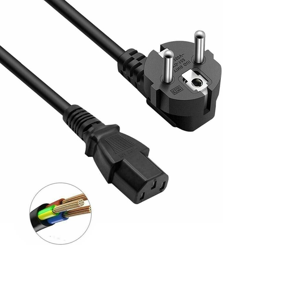 CAVO ALIMENTAZIONE PER PC MONITOR STAMPANTE PRESA SCHUKO 16A NERO 1.5 MT
