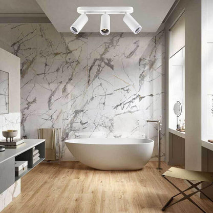 FARETTO ORIENTABILE DA SOFFITTO SUPPORTO 3 DIFFUSORI PORTAFARETTO GU10 BIANCO