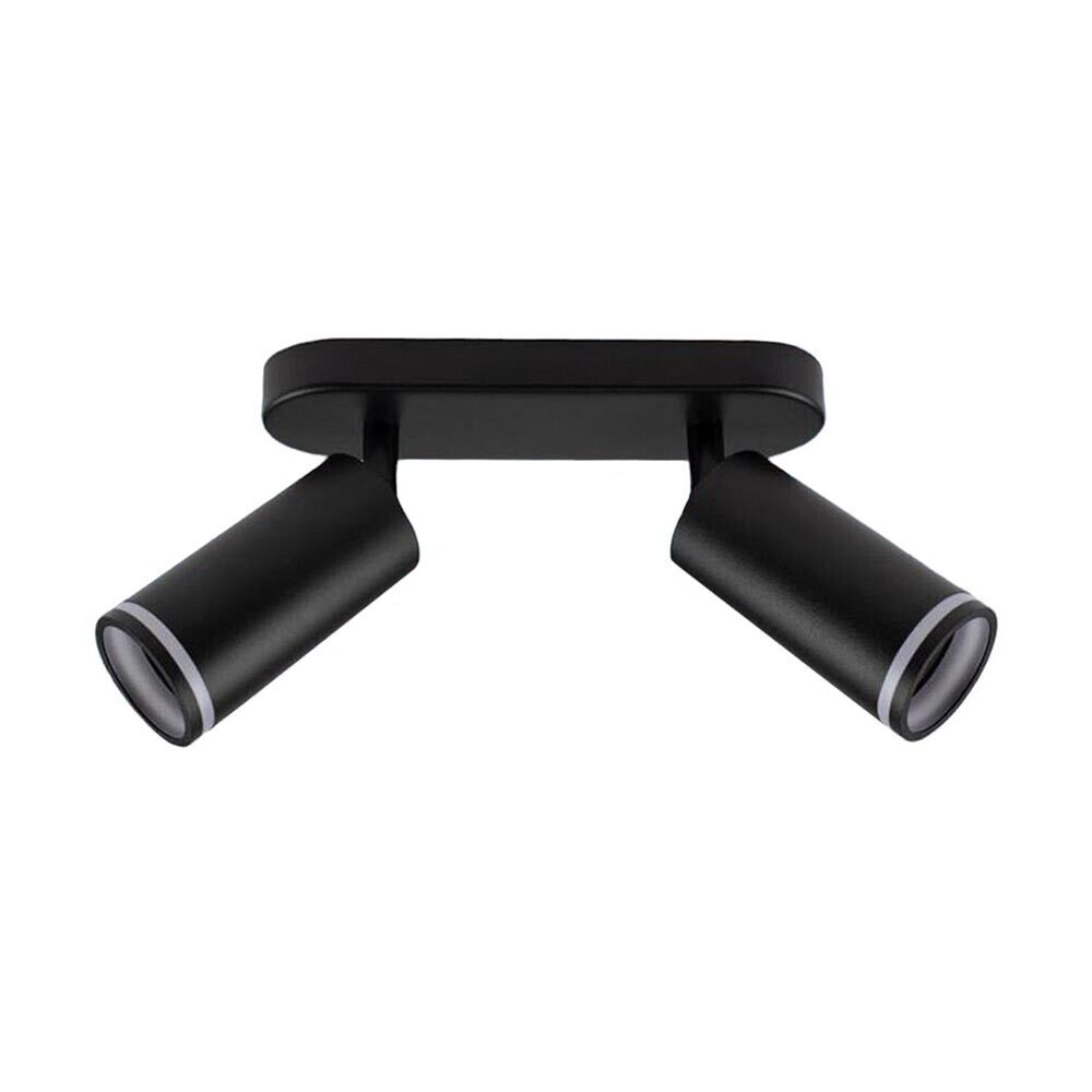 FARETTO ORIENTABILE DA SOFFITTO SUPPORTO 2 DIFFUSORI PORTAFARETTO GU10 NERO