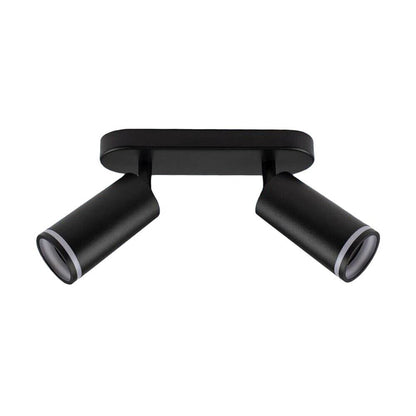 FARETTO ORIENTABILE DA SOFFITTO SUPPORTO 2 DIFFUSORI PORTAFARETTO GU10 NERO