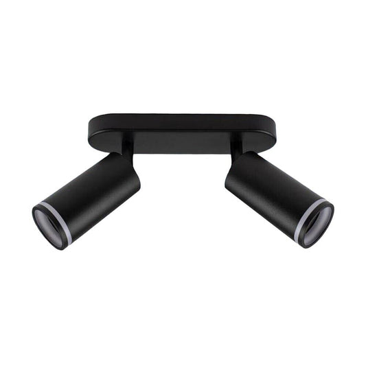 FARETTO ORIENTABILE DA SOFFITTO SUPPORTO 2 DIFFUSORI PORTAFARETTO GU10 NERO