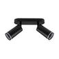 FARETTO ORIENTABILE DA SOFFITTO SUPPORTO 2 DIFFUSORI PORTAFARETTO GU10 NERO
