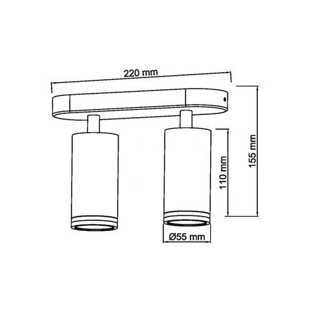 FARETTO ORIENTABILE DA SOFFITTO SUPPORTO 2 DIFFUSORI PORTAFARETTO GU10 NERO