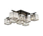 LAMPADARIO DA SOFFITTO 8 CUBI IN VETRO PORTALAMPADINA E27 METALLO NERO MODERNO