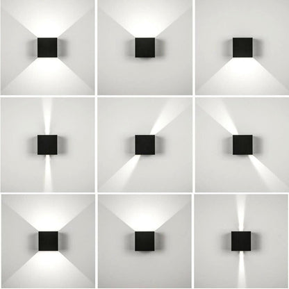 APPLIQUE A PARETE FARETTO 52 LED LUCE BIANCA 22 WATT ESTERNO INTERNO IP65 ES66NF