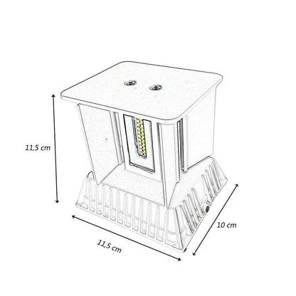 APPLIQUE A PARETE FARETTO 52 LED LUCE BIANCA 22 WATT ESTERNO INTERNO IP65 ES66NF