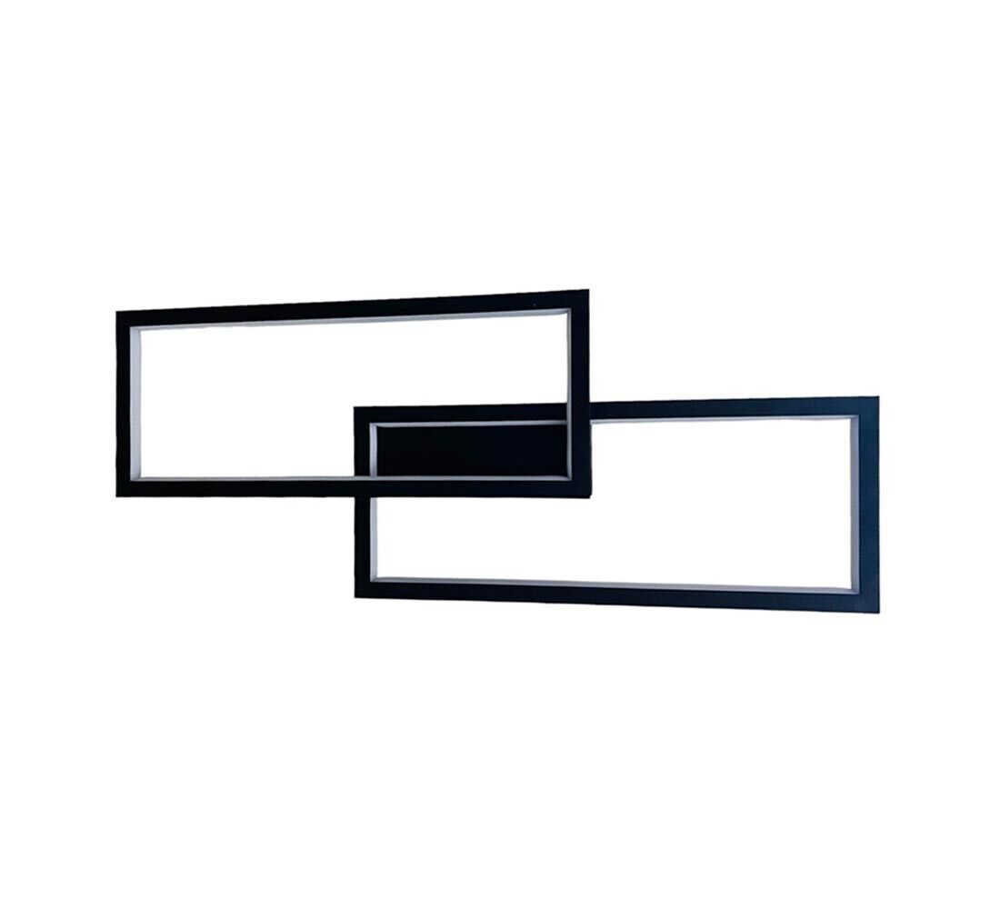 APPLIQUE LED LUCE BIANCA CALDA NATURALE LAMPADA DA PARETE RETTANGOLARE 32 W NERO