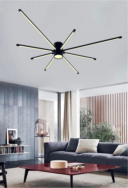 LAMPADARIO DA SOFFITTO PLAFONIERA LED LUCE CALDA 42 WATT STILE MODERNO NERO PN27