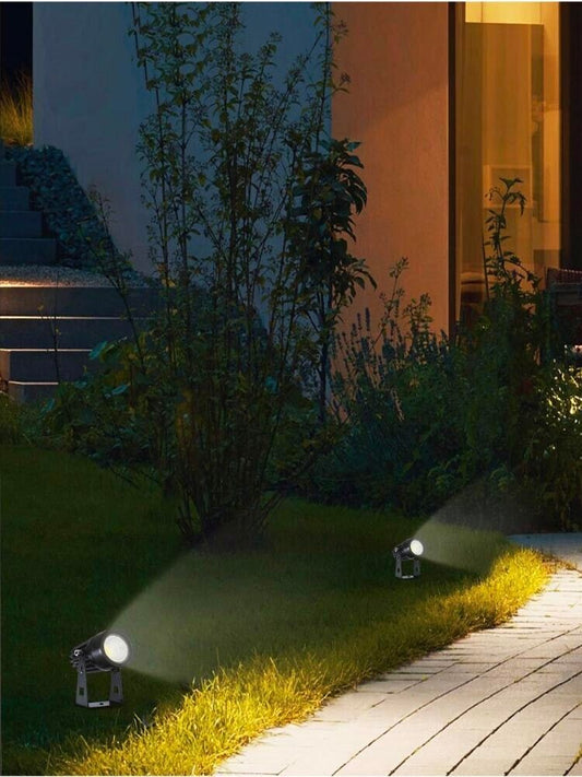 FARETTO LED LUCE CALDA COB 3.5 W PROIETTORE DA GIARDINO TERRA STAFFA A PARETE