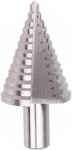 FRESA CONICA PER TRAPANO SCALINI GRADINI DA 4 8 13 18 22 26 30 35 40 45 49 MM