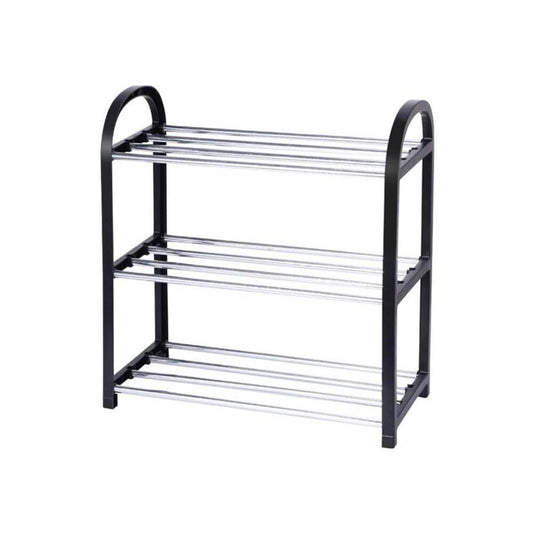 SCARPIERA SALVA SPAZIO SCAFFALE 3 RIPIANI PIANI PORTA SCARPE NERO