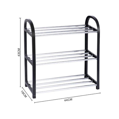 SCARPIERA SALVA SPAZIO SCAFFALE 3 RIPIANI PIANI PORTA SCARPE NERO