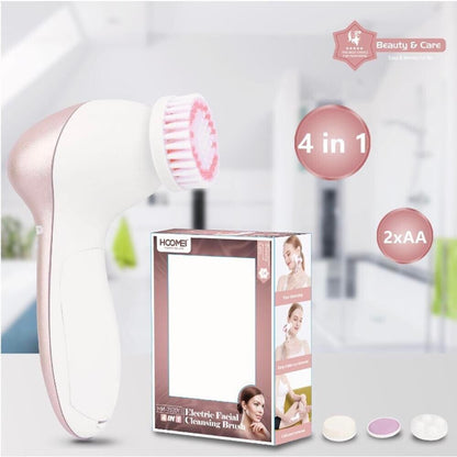 SPAZZOLA ELETTRICA PULIZIA VISO MASSAGGIATORE FACCIALE SPUGNA MORBIDA 4 IN 1
