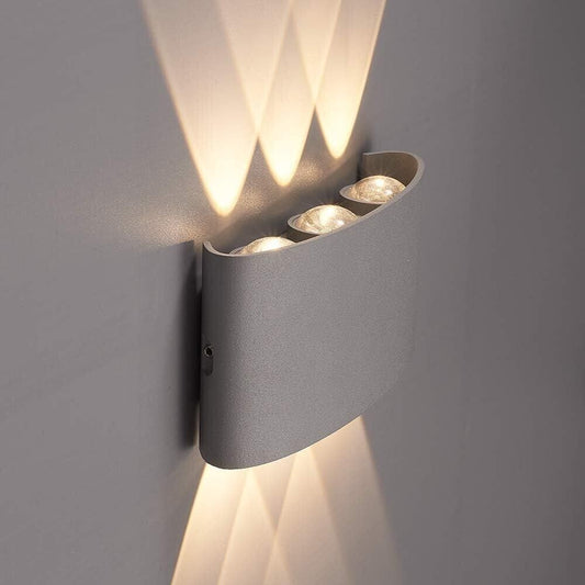 APPLIQUE LED LUCE CALDA FARETTO 16 W LAMPADA DA PARETE ESTERNO 6 COB ES68GC