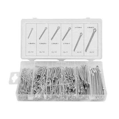 KIT 555 COPPIGLIE PERNI FERMI DI SICUREZZA IN ACCIAIO ASSORTIMENTO VARIE MISURE