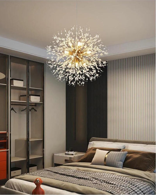 LAMPADARIO A SOSPENSIONE G9 FILI IN ACCIAIO CON CRISTALLI STILE MODERNO LP32O