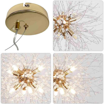 LAMPADARIO A SOSPENSIONE G9 FILI IN ACCIAIO CON CRISTALLI STILE MODERNO LP32O