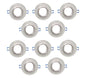 10 PORTA FARETTO DA INCASSO SUPPORTO TONDO PORTAFARETTI VETRO COLOR ARGENTO P15