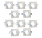 10 PORTA FARETTO A INCASSO SUPPORTO QUADRATO PORTAFARETTI VETRO ARGENTO P16