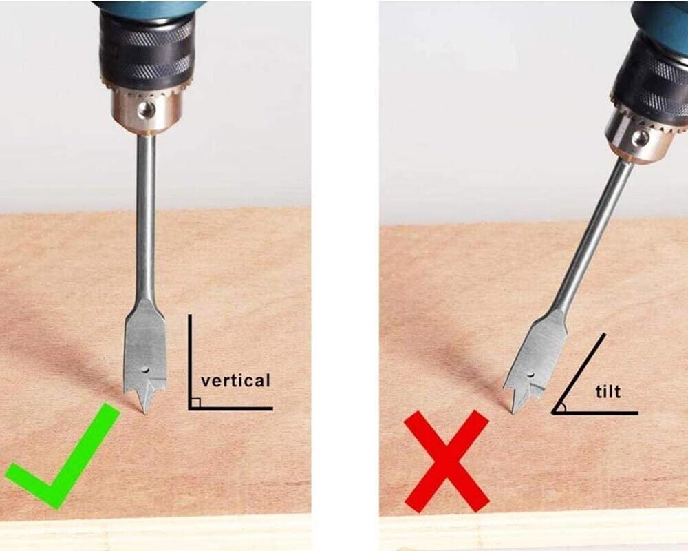 KIT 8 MECCHIE PER LEGNO PUNTE PIATTE PALETTA PUNTA ATTACCO DA TRAPANO 1/4"