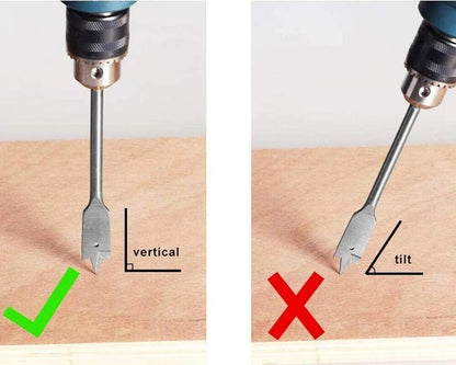 KIT 8 MECCHIE PER LEGNO PUNTE PIATTE PALETTA PUNTA ATTACCO DA TRAPANO 1/4"