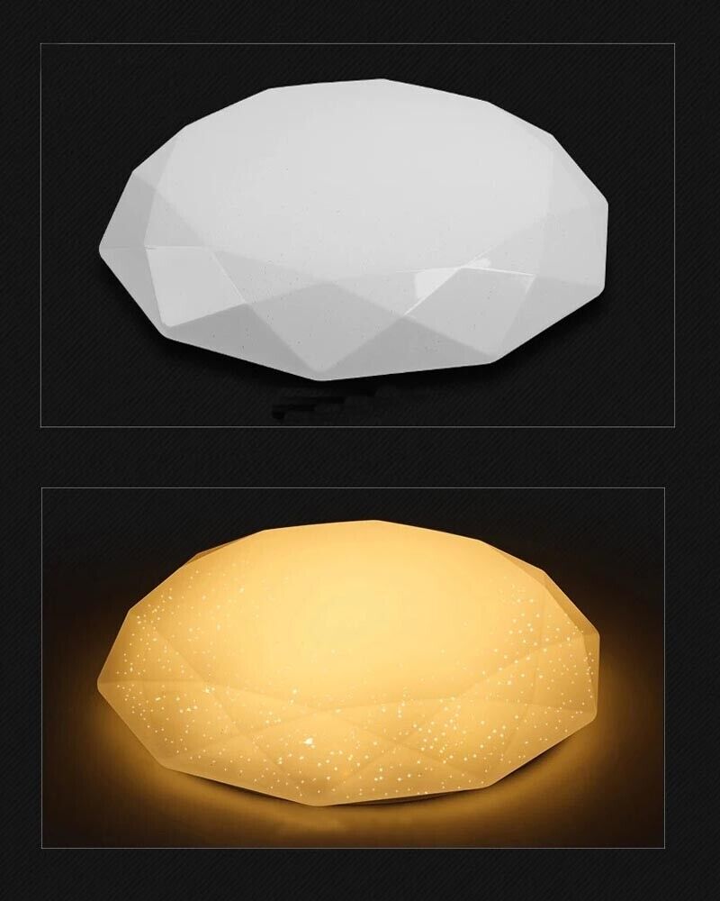 PLAFONIERA LED LUCE CALDA LAMPADARIO DA SOFFITTO EFFETTO BRILLANTINI 36 W C0236C