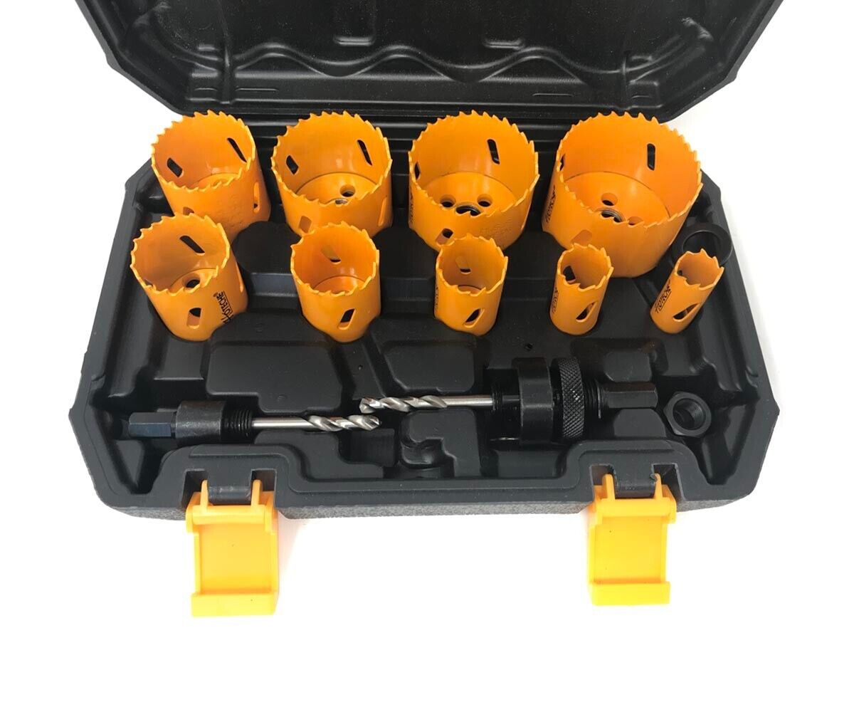 KIT 12 FRESE SEGHE BI METAL FRESA A TAZZA SEGA PER FORARE ACCIAIO LEGNO PLASTICA