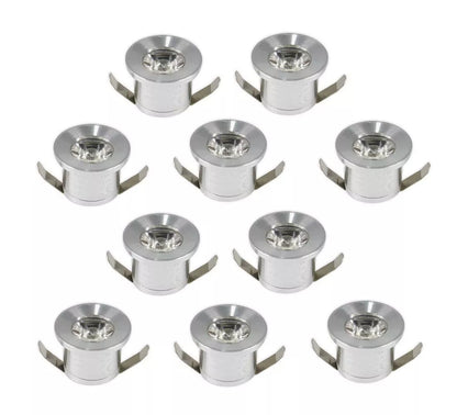 KIT 10 FARETTI LUCE BIANCA FARETTO LED A INCASSO 1 W TRASFORMATORE SILVER P31